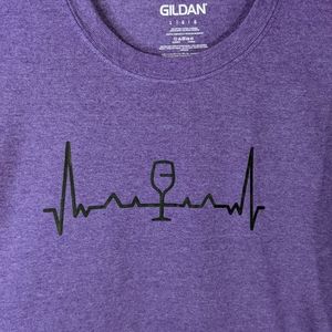 Heartbeats For Wine Purple T-shirt Unisex L